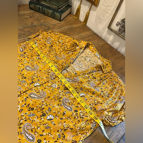 PIMKIE – Yellow paisley short-sleeve blouse – Size XS (EU 34 / FR 34) - Picture 10 of 11